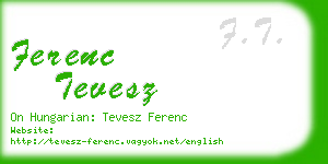 ferenc tevesz business card